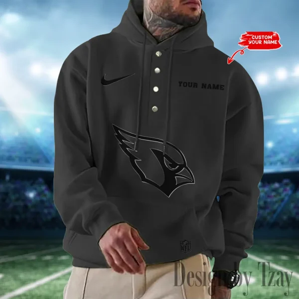 Arizona Cardinals Casual Button Hoodie SPTCBH001 - Image 3