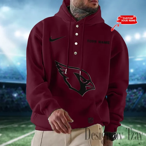Arizona Cardinals Casual Button Hoodie SPTCBH001 - Image 4