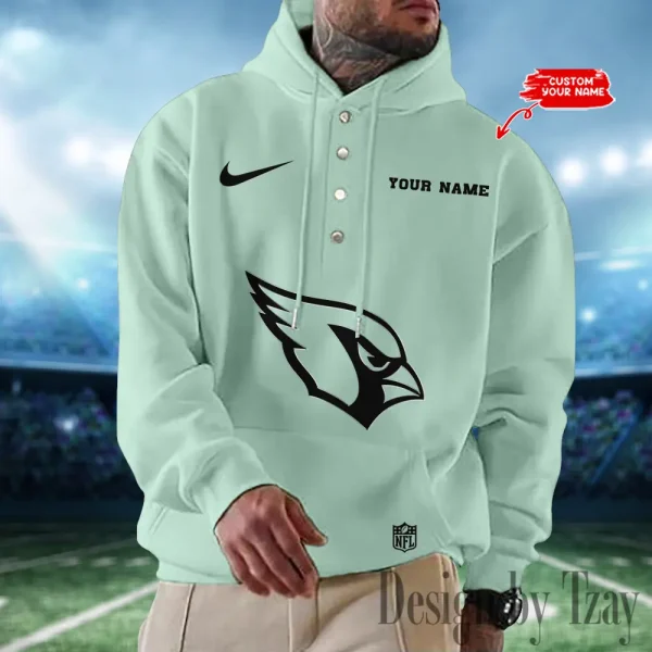 Arizona Cardinals Casual Button Hoodie SPTCBH001 - Image 5