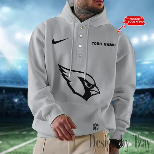 Arizona Cardinals Casual Button Hoodie SPTCBH001 - Image 6