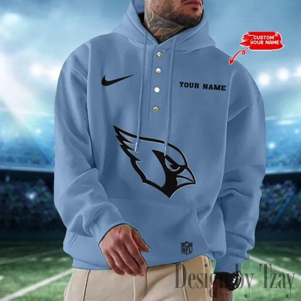 Arizona Cardinals Casual Button Hoodie SPTCBH001 - Image 7