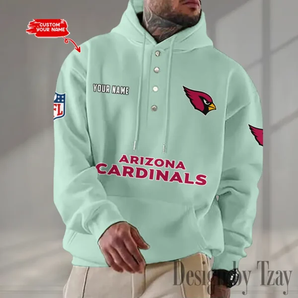 Arizona Cardinals Casual Button Hoodie SPTCBH065