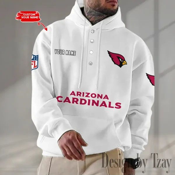 Arizona Cardinals Casual Button Hoodie SPTCBH065 - Image 2
