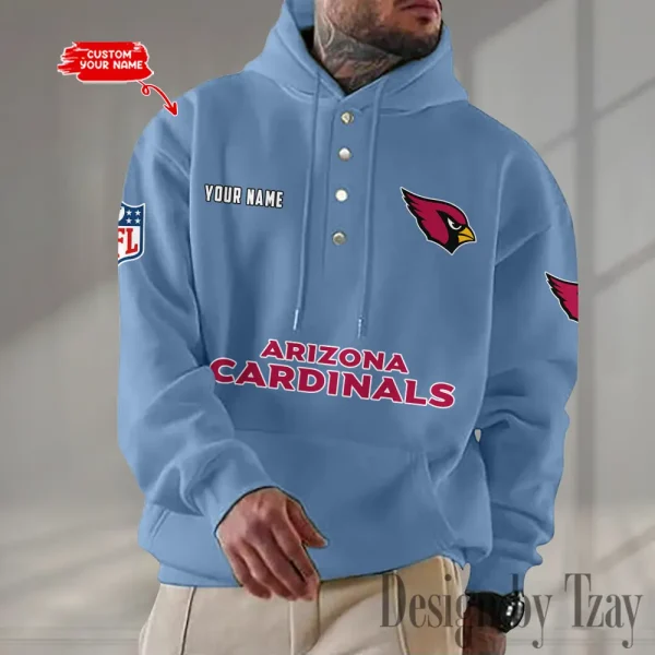 Arizona Cardinals Casual Button Hoodie SPTCBH065 - Image 3