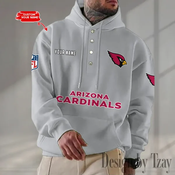 Arizona Cardinals Casual Button Hoodie SPTCBH065 - Image 5