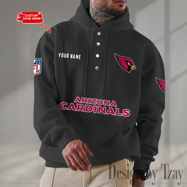 Arizona Cardinals Casual Button Hoodie SPTCBH065 - Image 6