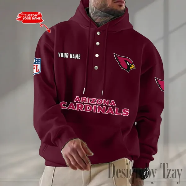 Arizona Cardinals Casual Button Hoodie SPTCBH065 - Image 7