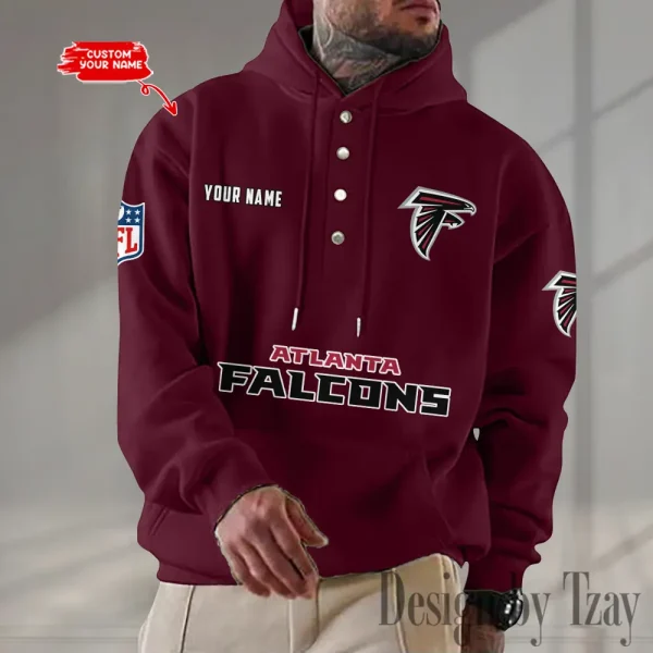 Atlanta Falcons Casual Button Hoodie SPTCBH066 - Image 3