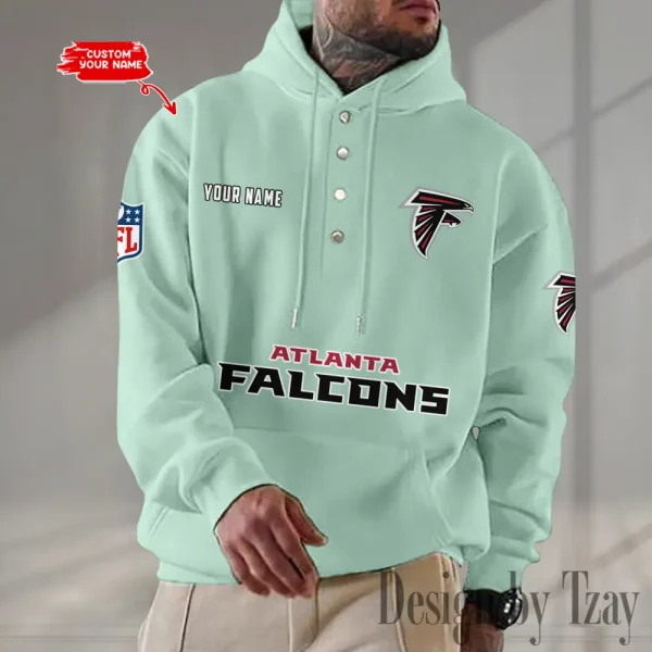 Atlanta Falcons Casual Button Hoodie SPTCBH066 - Image 4