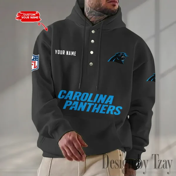 Carolina Panthers Casual Button Hoodie SPTCBH069