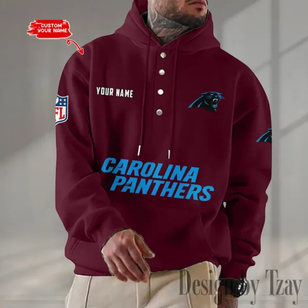 Carolina Panthers Casual Button Hoodie SPTCBH069 - Image 7