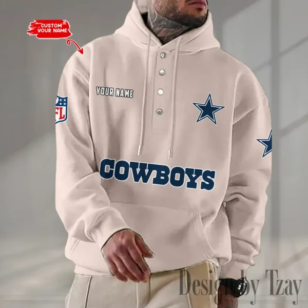 Dallas Cowboys Casual Button Hoodie SPTCBH073 - Image 2