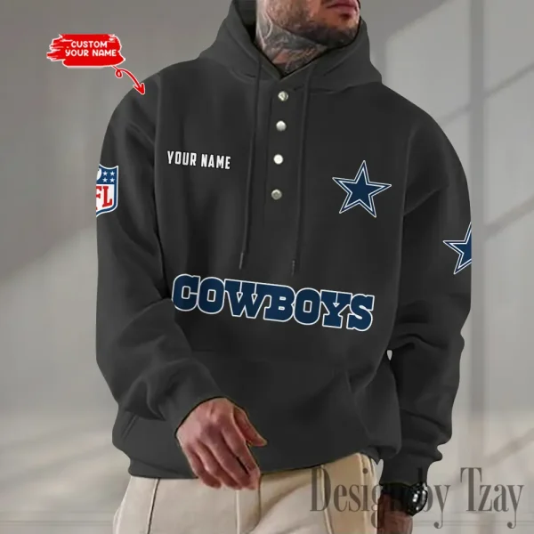 Dallas Cowboys Casual Button Hoodie SPTCBH073 - Image 3