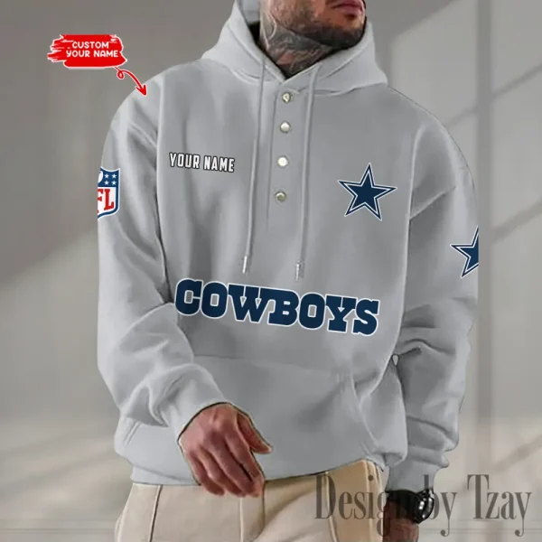 Dallas Cowboys Casual Button Hoodie SPTCBH073 - Image 4