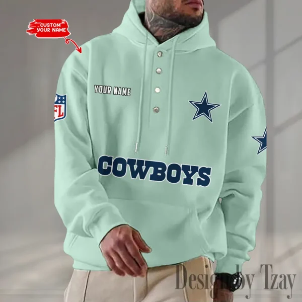 Dallas Cowboys Casual Button Hoodie SPTCBH073 - Image 5
