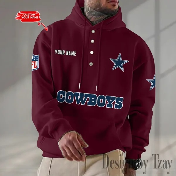 Dallas Cowboys Casual Button Hoodie SPTCBH073 - Image 6