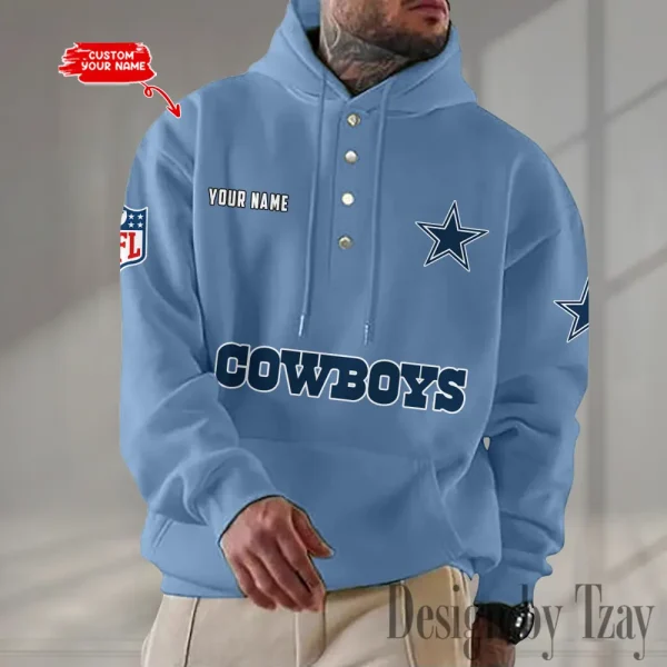 Dallas Cowboys Casual Button Hoodie SPTCBH073