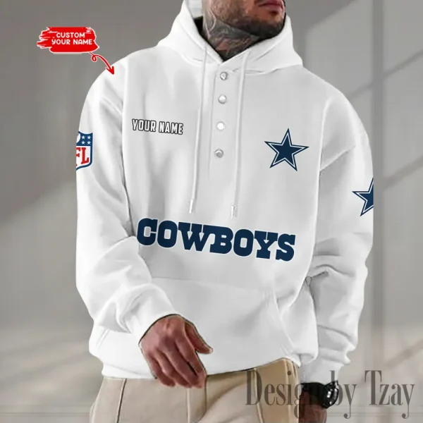 Dallas Cowboys Casual Button Hoodie SPTCBH073 - Image 7
