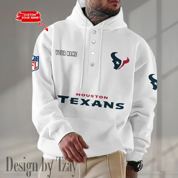 Houston Texans Casual Button Hoodie SPTCBH077