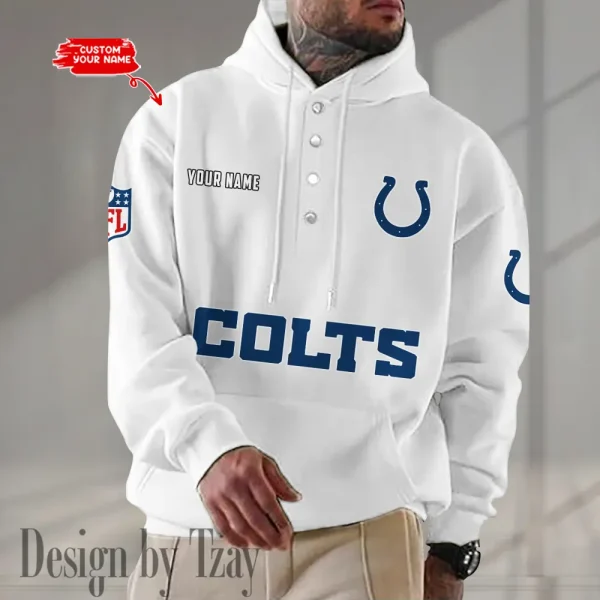 Indianapolis Colts Casual Button Hoodie SPTCBH078 - Image 2