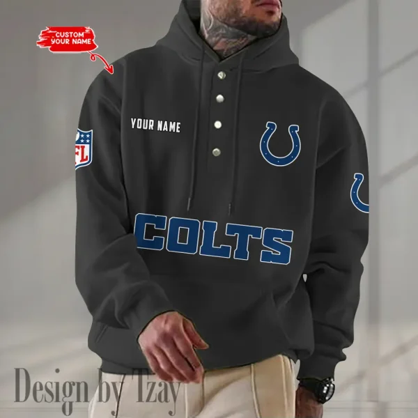 Indianapolis Colts Casual Button Hoodie SPTCBH078 - Image 6