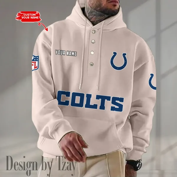 Indianapolis Colts Casual Button Hoodie SPTCBH078 - Image 7