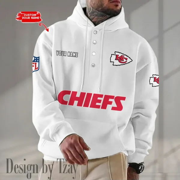 Kansas City Chiefs Casual Button Hoodie SPTCBH080 - Image 2
