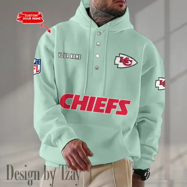 Kansas City Chiefs Casual Button Hoodie SPTCBH080 - Image 4