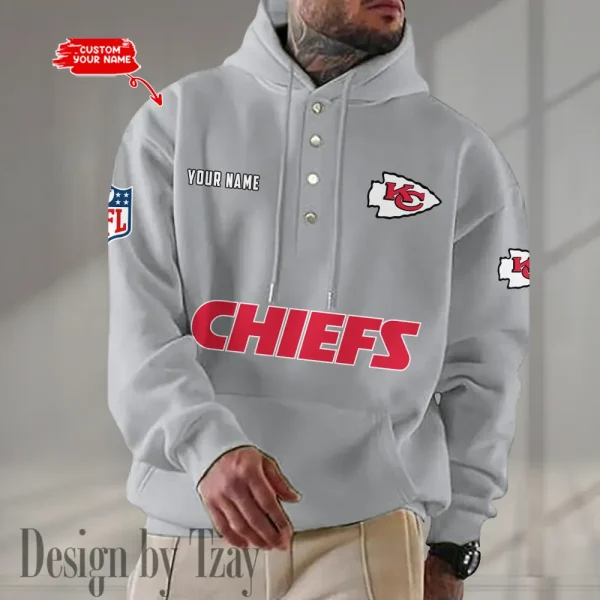 Kansas City Chiefs Casual Button Hoodie SPTCBH080 - Image 5
