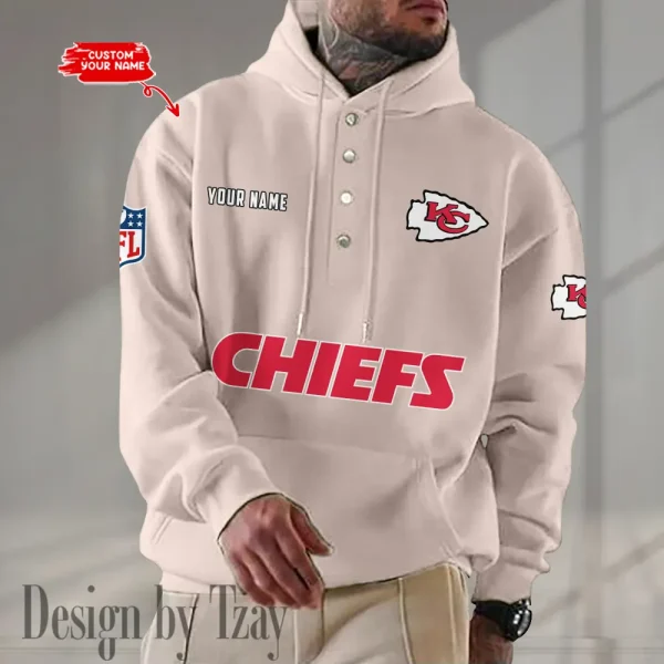 Kansas City Chiefs Casual Button Hoodie SPTCBH080 - Image 7