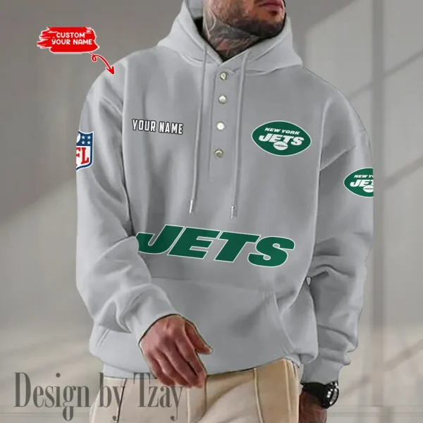 New York Jets Casual Button Hoodie SPTCBH089 - Image 5