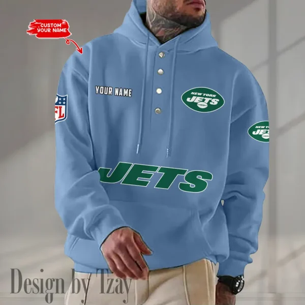 New York Jets Casual Button Hoodie SPTCBH089 - Image 7