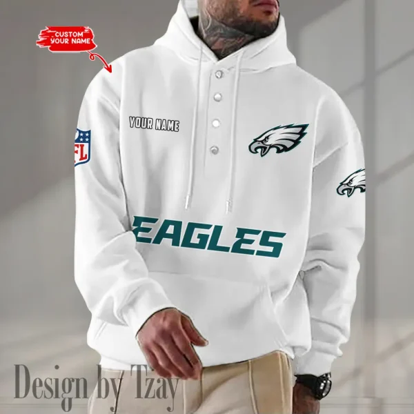 Philadelphia Eagles Casual Button Hoodie SPTCBH090