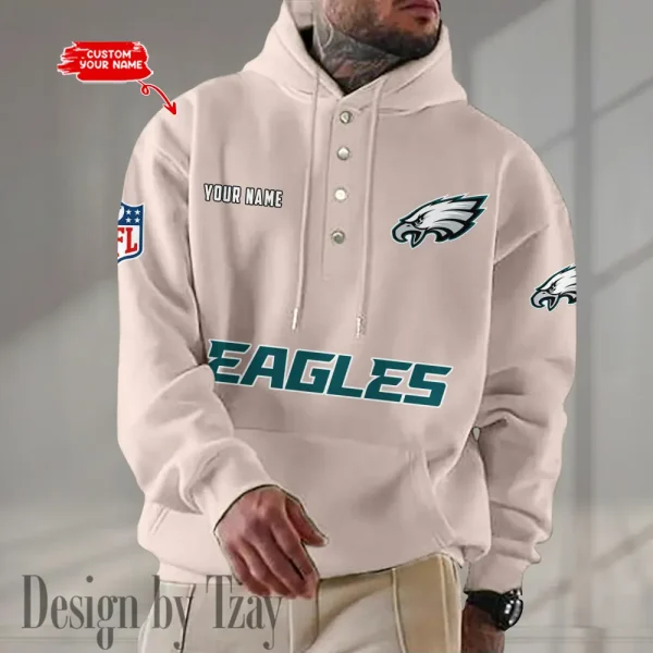 Philadelphia Eagles Casual Button Hoodie SPTCBH090 - Image 7