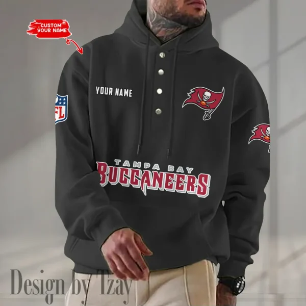 Tampa Bay Buccaneers Casual Button Hoodie SPTCBH094 - Image 7