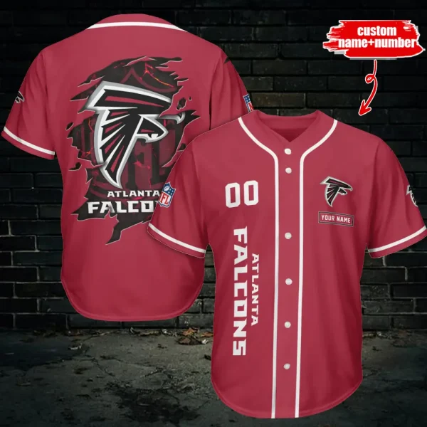 Atlanta Falcons Custom Name Baseball Jersey AZCBJS502