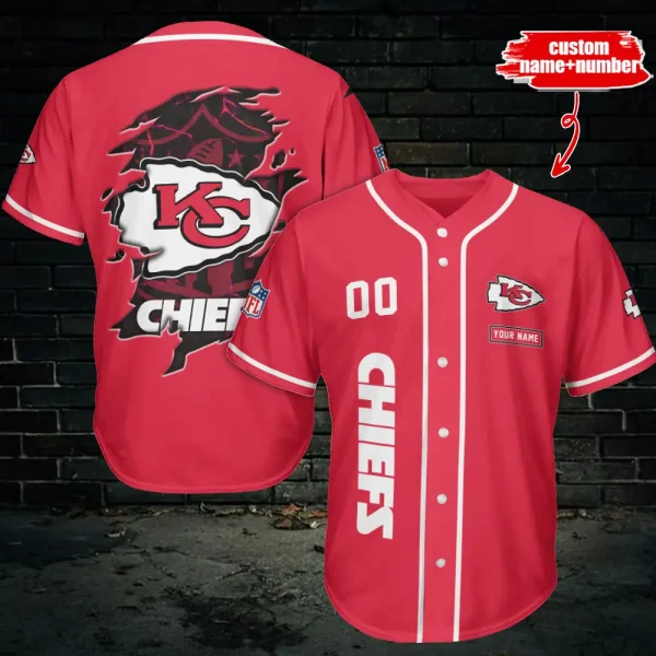 Kansas City Chiefs Custom Name Baseball Jersey AZCBJS518 – Sportique Shop