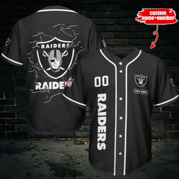 Las Vegas Raiders Custom Name Baseball Jersey AZCBJS520
