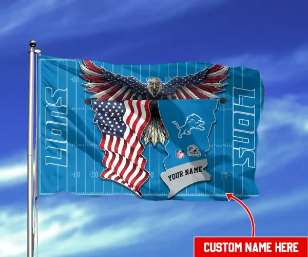 Detroit Lions Flag Double Sided Printed BGFLAG648
