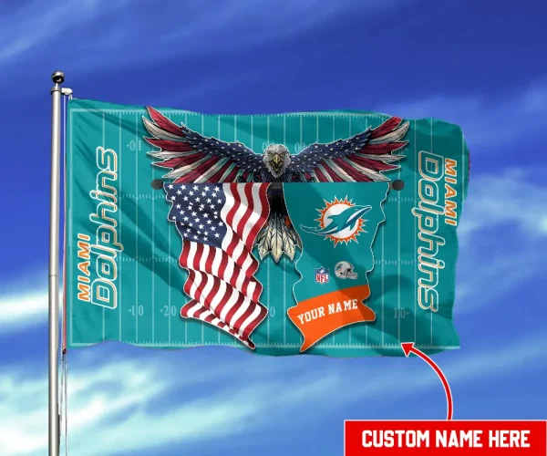 Miami Dolphins Flag Double Sided Printed BGFLAG657