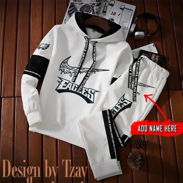 Philadelphia Eagles New Fashion Casual Sportswear: Stylish Hooded Sweatshirt and Jogger Pants Set for Men SPTCSSW102