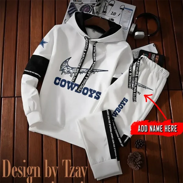 Dallas Cowboys New Fashion Casual Sportswear: Stylish Hooded Sweatshirt and Jogger Pants Set for Men SPTCSSW103