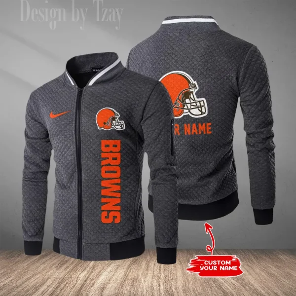 Cleveland Browns Mens Lightweight Casual Bomber Jacket 2025 SPTLCBJ008 - Image 3