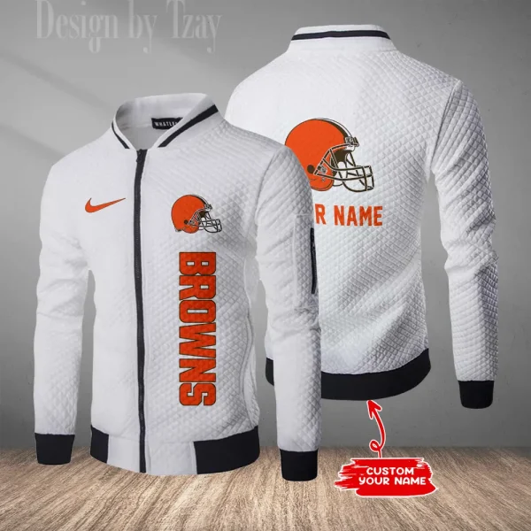 Cleveland Browns Mens Lightweight Casual Bomber Jacket 2025 SPTLCBJ008 - Image 4