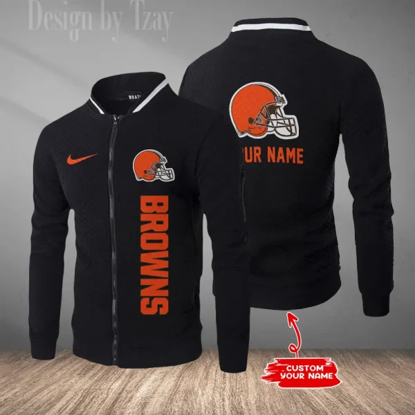 Cleveland Browns Mens Lightweight Casual Bomber Jacket 2025 SPTLCBJ008 - Image 5