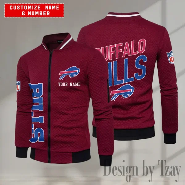 Buffalo Bills NFL Mens Lightweight Casual Bomber Jacket 2025 SPTLCBJ036 - Image 3