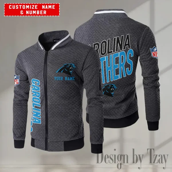 Carolina Panthers NFL Mens Lightweight Casual Bomber Jacket 2025 SPTLCBJ037 - Image 4