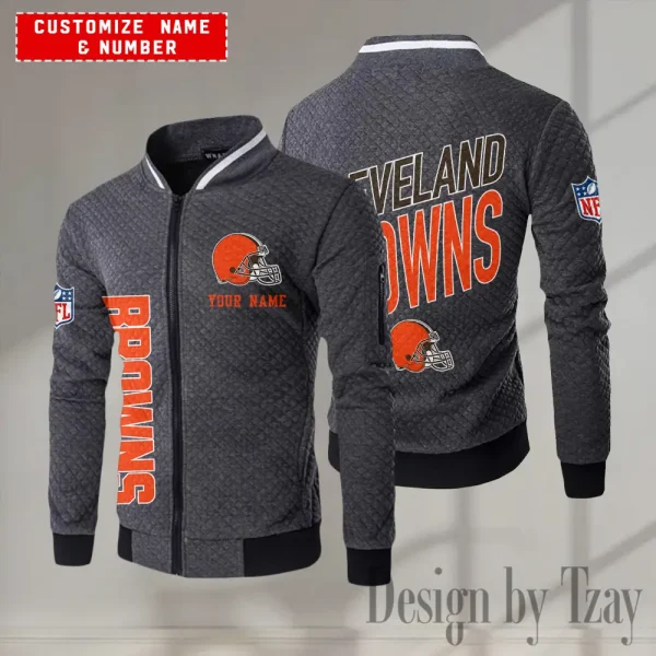 Cleveland Browns NFL Mens Lightweight Casual Bomber Jacket 2025 SPTLCBJ040 - Image 3