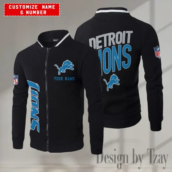 Detroit Lions NFL Mens Lightweight Casual Bomber Jacket 2025 SPTLCBJ046 - Image 2
