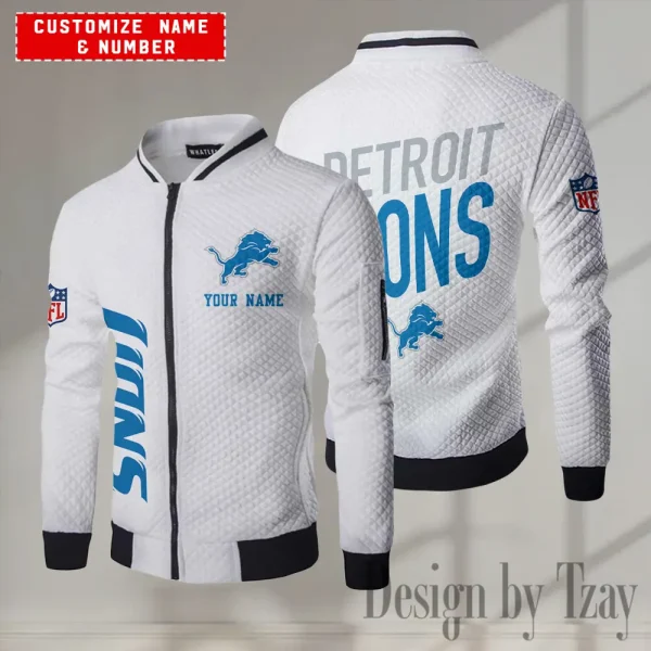 Detroit Lions NFL Mens Lightweight Casual Bomber Jacket 2025 SPTLCBJ046 - Image 3
